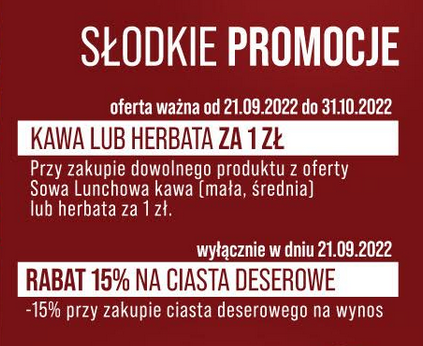 Promocje Cukiernia Sowa CH Riviera